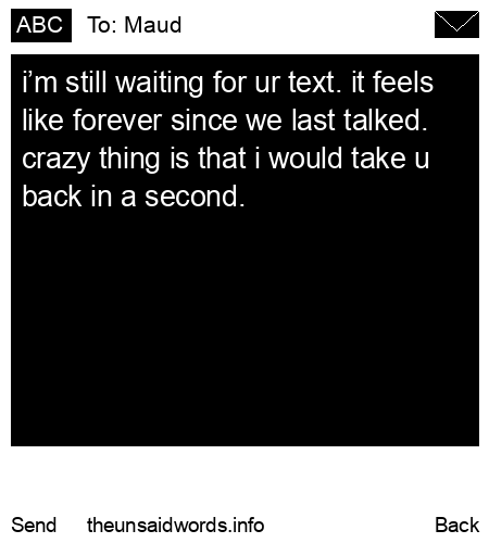 unsent message to Maud