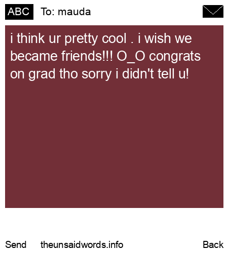 unsent message to mauda