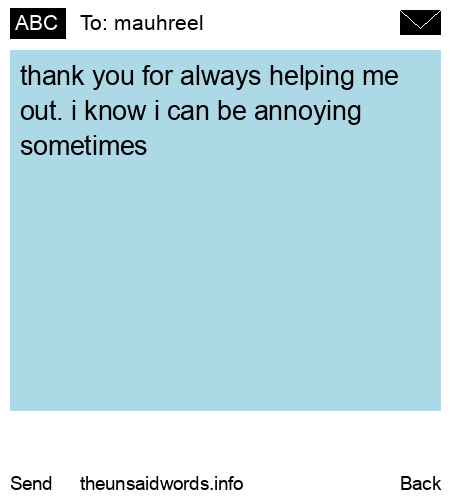 unsent message to mauhreel
