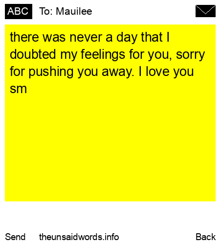 unsent message to Mauilee