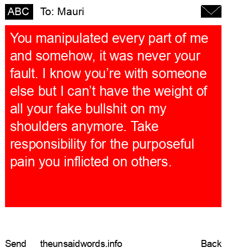 unsent message to Mauri