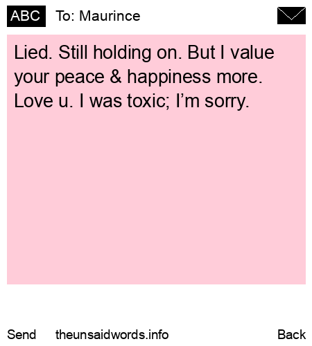 unsent message to Maurince