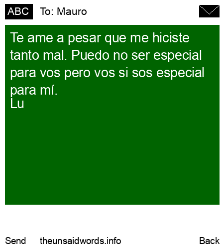 unsent message to Mauro