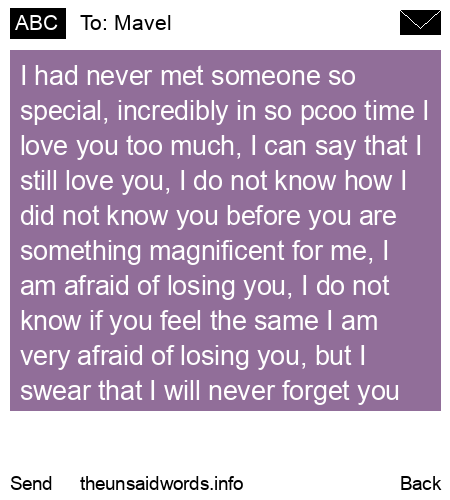 unsent message to Mavel