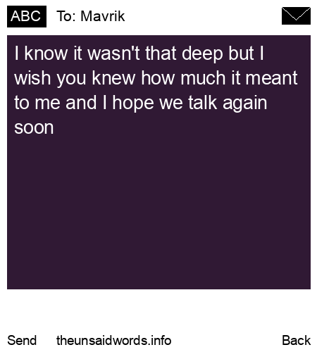 unsent message to Mavrik