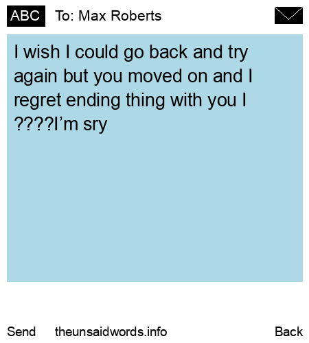 unsent message to Max Roberts