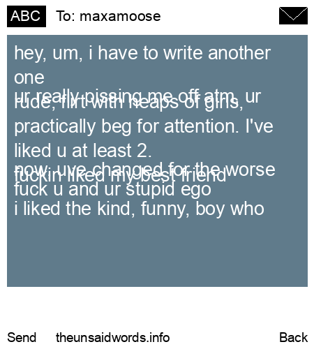 unsent message to maxamoose
