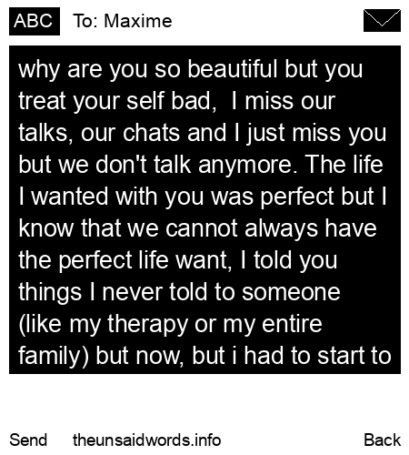 unsent message to Maxime