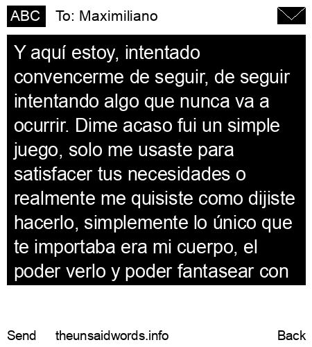 unsent message to Maximiliano