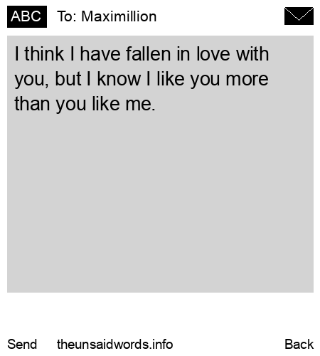 unsent message to Maximillion 