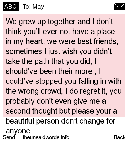 unsent message to May
