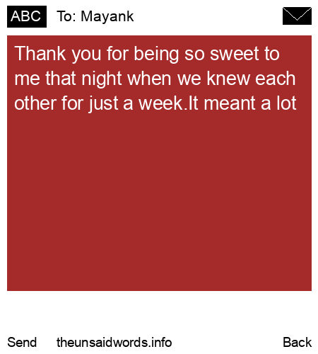 unsent message to Mayank