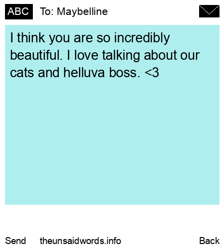 unsent message to Maybelline