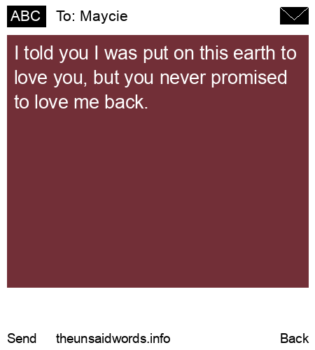 unsent message to Maycie