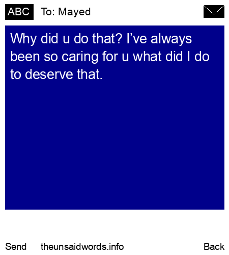 unsent message to Mayed