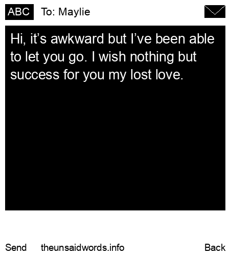unsent message to Maylie