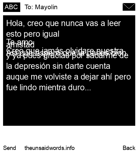 unsent message to Mayolin
