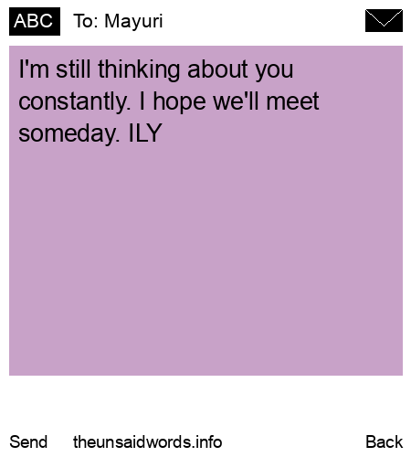 unsent message to Mayuri