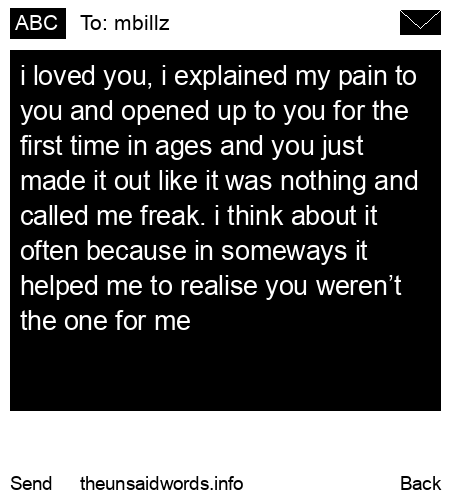 unsent message to mbillz