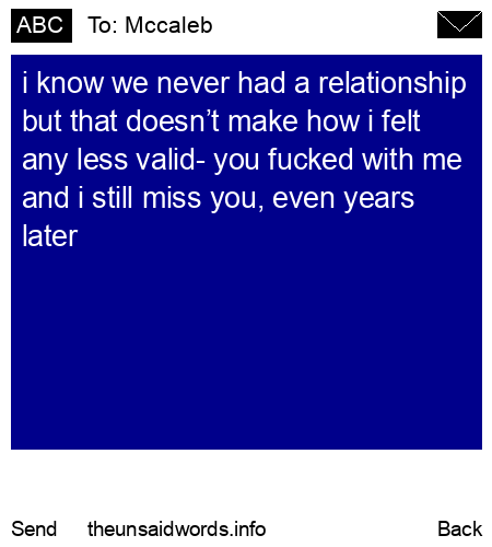 unsent message to Mccaleb