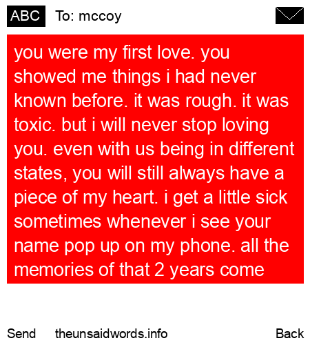 unsent message to mccoy