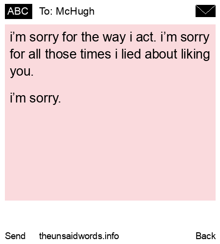 unsent message to McHugh