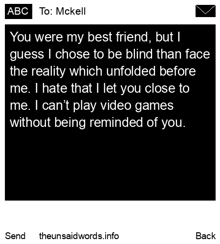 unsent message to Mckell
