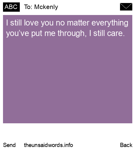 unsent message to Mckenly