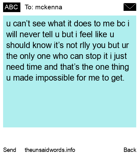 unsent message to mckenna