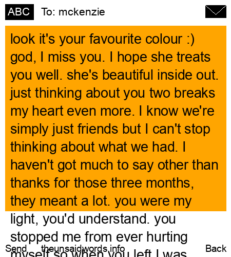 unsent message to mckenzie