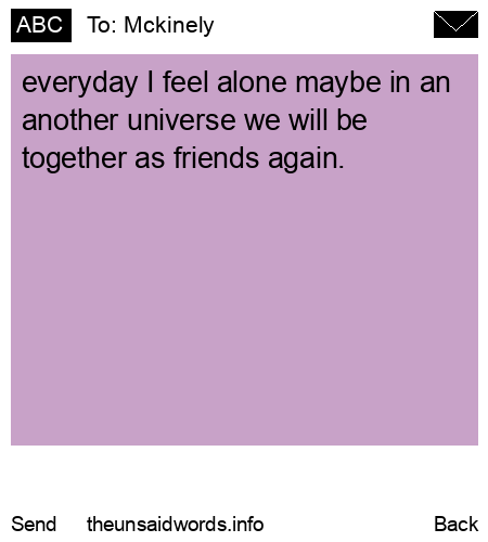 unsent message to Mckinely
