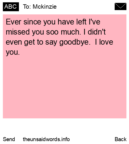 unsent message to Mckinzie 