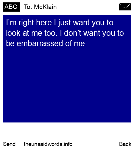 unsent message to McKlain