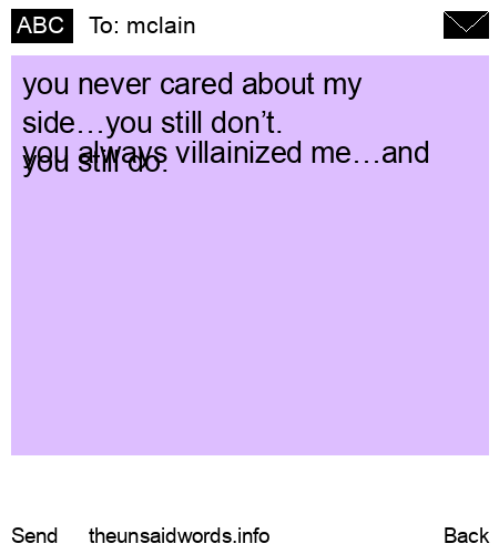 unsent message to mclain