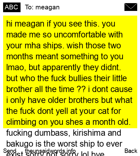 unsent message to meagan