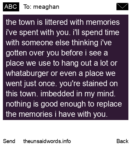 unsent message to meaghan
