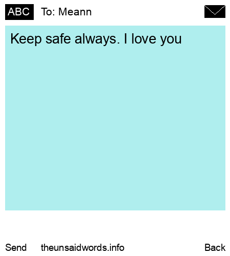 unsent message to Meann