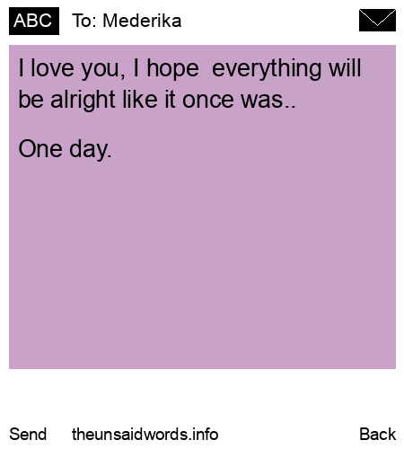 unsent message to Mederika 