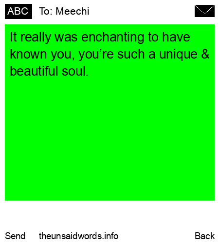 unsent message to Meechi