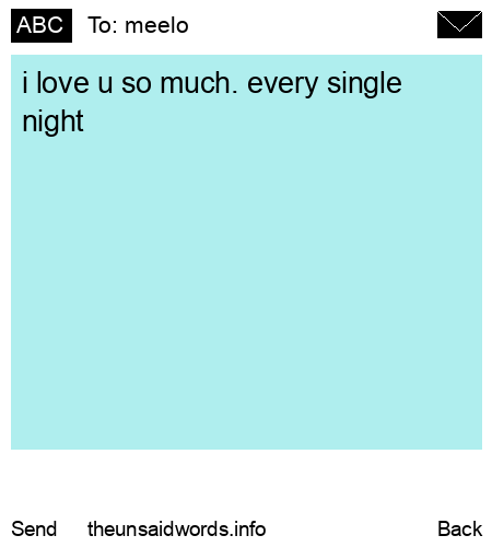 unsent message to meelo 
