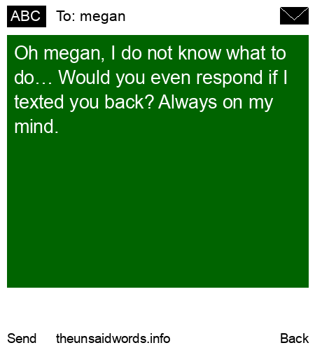 unsent message to megan