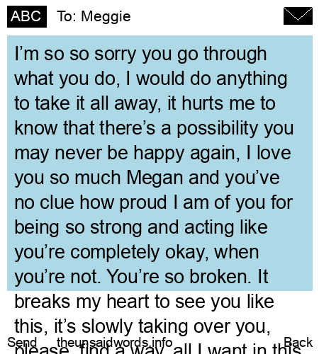 unsent message to Meggie