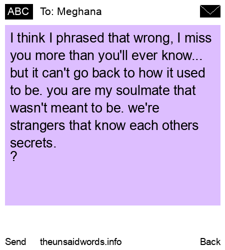 unsent message to Meghana