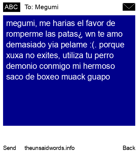 unsent message to Megumi