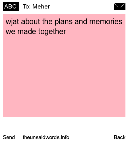 unsent message to Meher 
