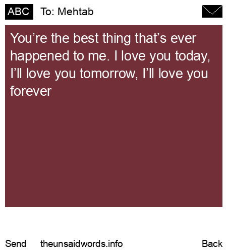 unsent message to Mehtab