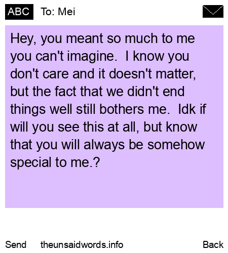unsent message to Mei