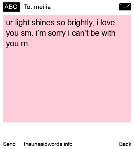 unsent message to meilia