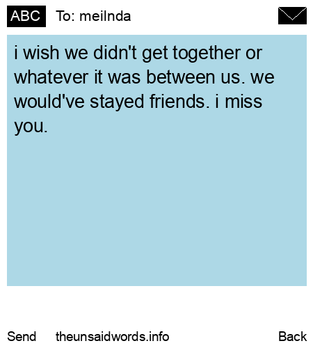 unsent message to meilnda 