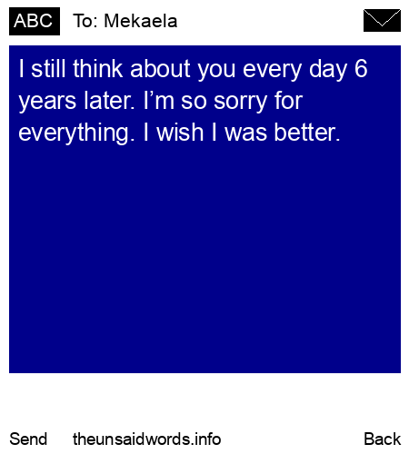 unsent message to Mekaela